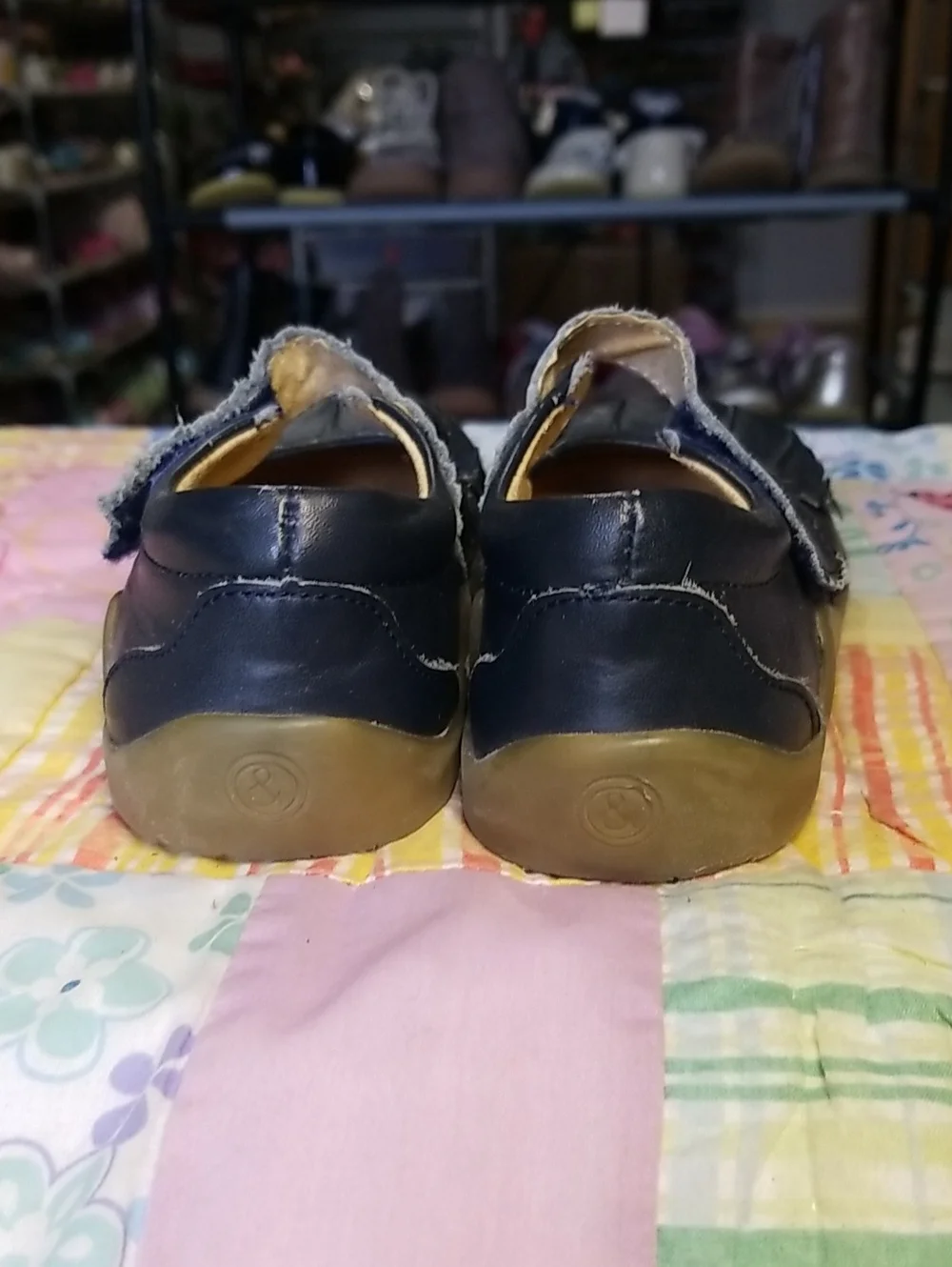 Livie & Luca Navy Blue Leather Mary Jane with Fringe Strap Size 9 OG Ruche (Arc)